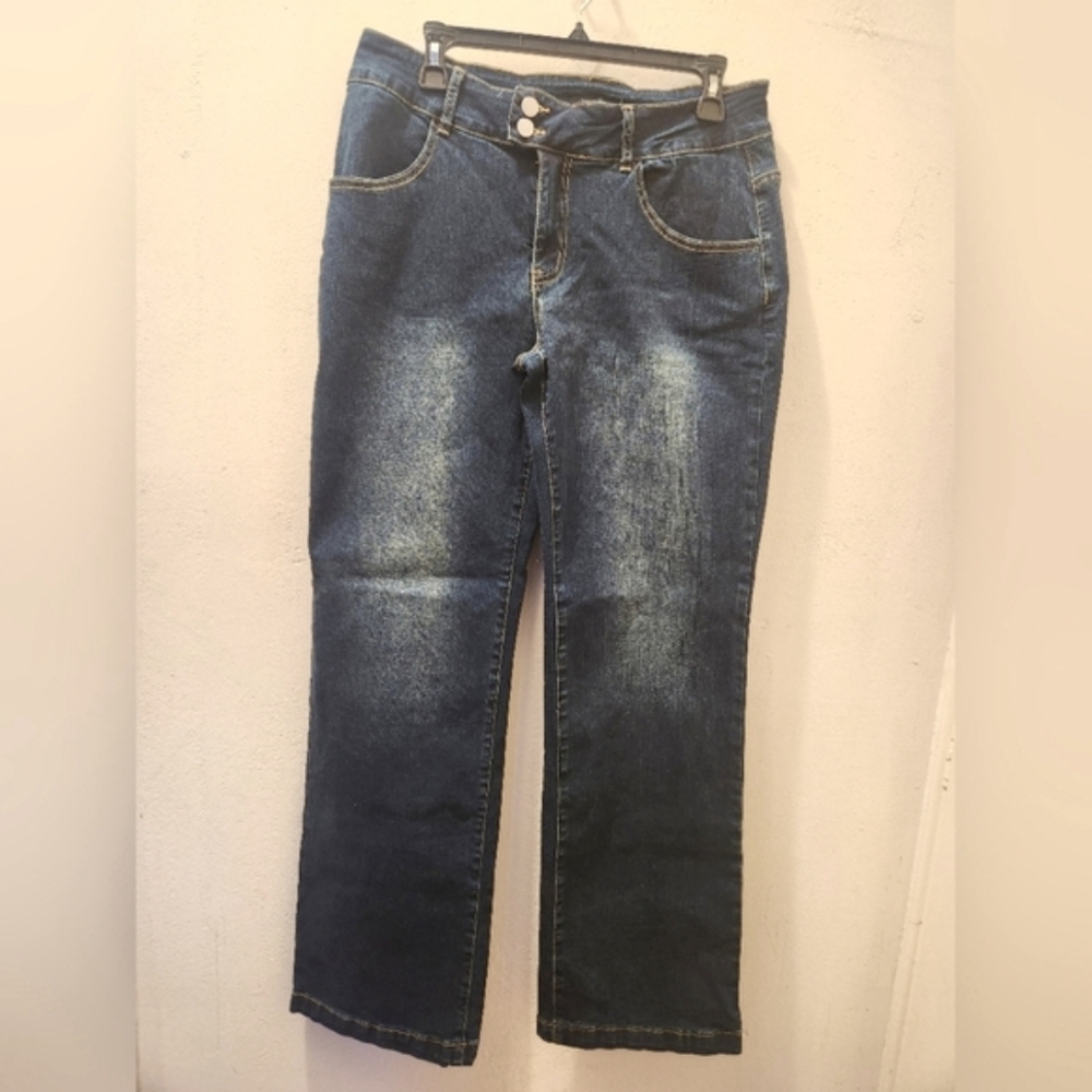 Flamingals | Double Button Straight Leg Dark Wash Jeans